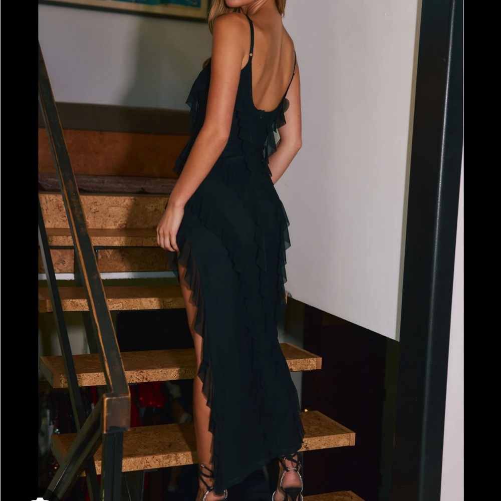 Midnight Train Ruffle maxi dress, Size S